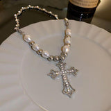 Litlookz Studio Cross Pearl Necklace, view 2