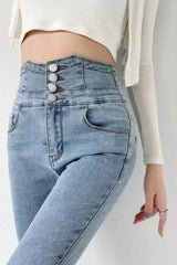 Litlookz Studio Cut Out Cross Waistband Skinny Jeans, view 2