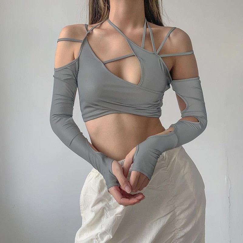 Litlookz Studio Cut-Out Halter Top