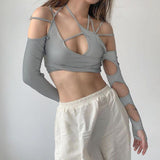 Litlookz Studio Cut-Out Halter Top, view 2