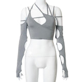 Litlookz Studio Cut-Out Halter Top, view 3