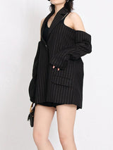 Litlookz Studio Cut-Out Striped Blazer, view 3