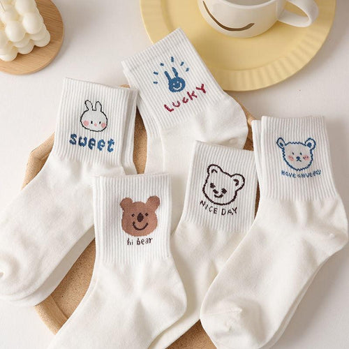 Litlookz Studio Cute Kawaii Patterned Socks 5 Pairs