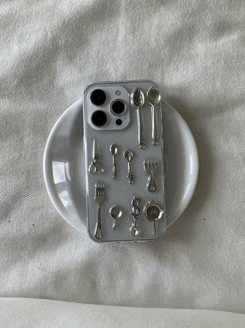 Litlookz Studio Cutlery Set Clear Phone Case