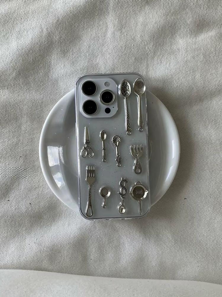 Litlookz Studio Cutlery Set Clear Phone Case
