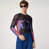 Litlookz Studio Cyberpunk Abstract Painting Mesh Top, view 4