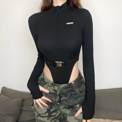Litlookz Studio Cyberpunk Belted Corduroy Bodysuit