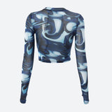 Litlookz Studio Cyberpunk Blue Aura Sheer Top, view 2