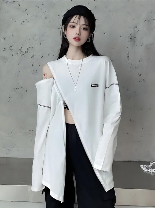 Litlookz Studio Cyberpunk Cross Zip-Up Top