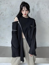 Litlookz Studio Cyberpunk Cross Zip-Up Top, view 5
