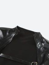 Litlookz Studio Cyberpunk Faux Leather Crop Jacket, view 5