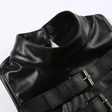 Litlookz Studio Cyberpunk Faux Leather Crop Top, view 4