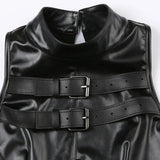 Litlookz Studio Cyberpunk Faux Leather Crop Top, view 5
