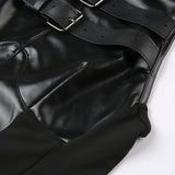 Litlookz Studio Cyberpunk Faux Leather Crop Top, view 6