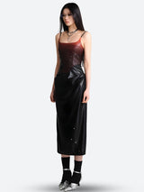 Litlookz Studio Cyberpunk Faux Leather Midi Dress, view 2