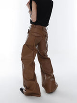 Litlookz Studio Cyberpunk Faux Leather Wide Leg Pants, view 2