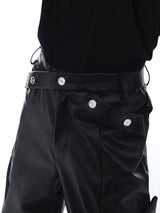 Litlookz Studio Cyberpunk Faux Leather Wide Leg Pants, view 6