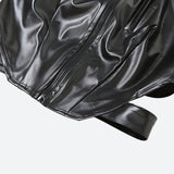 Litlookz Studio Cyberpunk Faux Leather Zip Up Top, view 4