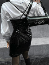 Litlookz Studio Cyberpunk Faux Patent Leather Mini Dress, view 2