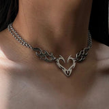 Litlookz Studio Cyberpunk Flame Heart Necklace, view 2