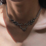 Litlookz Studio Cyberpunk Flame Heart Necklace, view 4