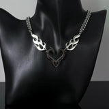 Litlookz Studio Cyberpunk Flame Heart Necklace, view 5