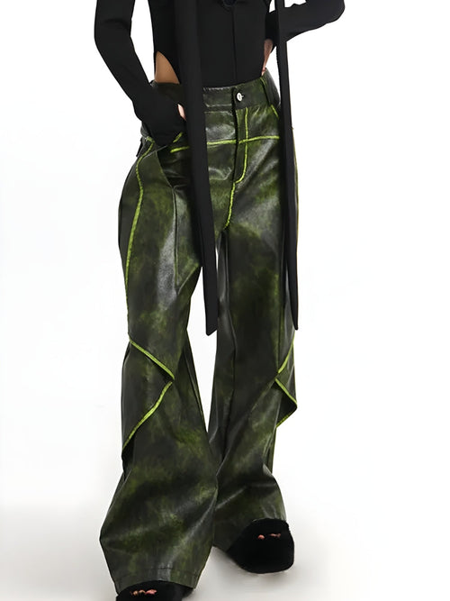 Litlookz Studio Cyberpunk Forest Faux Leather Pants