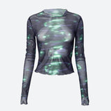 Litlookz Studio Cyberpunk Green Lights Mesh Top, view 3