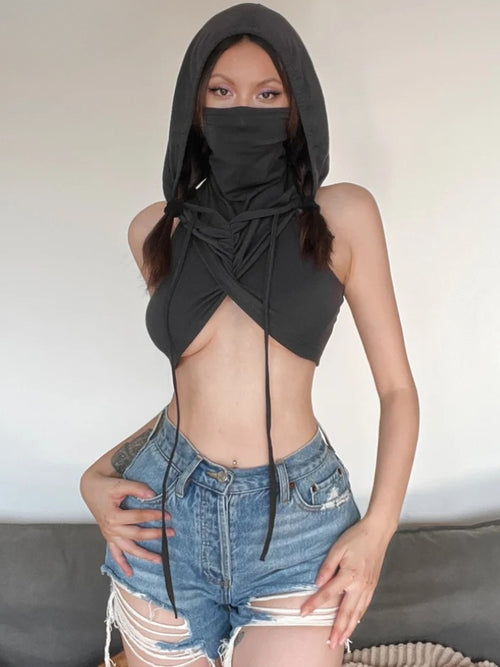 Litlookz Studio Cyberpunk Hooded Crop Top