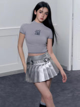 Litlookz Studio Cyberpunk Metallic Mini Skirt, view 3