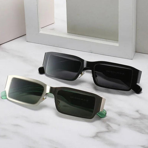 Litlookz Studio Cyberpunk Rectangle Metal Sunglasses