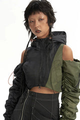 Litlookz Studio Cyberpunk Ruched Sleeve Puffer Jacket, view 2