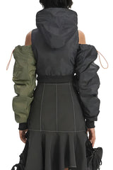 Litlookz Studio Cyberpunk Ruched Sleeve Puffer Jacket, view 4
