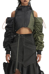 Litlookz Studio Cyberpunk Ruched Sleeve Puffer Jacket, view 6