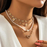 Litlookz Studio Daisy & Heart Four-Pack Necklace Set, view 3