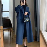 Litlookz Studio Dark Academia Belted Long Coat, view 4