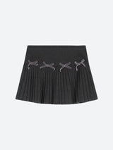 Litlookz Studio Dark Academia Bow Pleated Mini Skirt, view 4