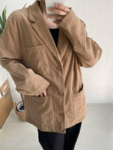 Litlookz Studio Dark Academia Corduroy Long Jacket, view 3