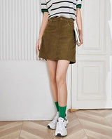Litlookz Studio Dark Academia Corduroy Mini Skirt, view 3