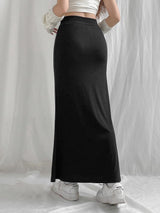 Litlookz Studio Dark Academia Drawstring Maxi Skirt, view 3