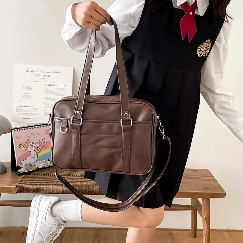 Litlookz Studio Dark Academia Faux Leather Messenger Bag