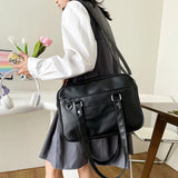 Litlookz Studio Dark Academia Faux Leather Messenger Bag, view 3