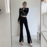 Litlookz Studio Dark Academia Hem Split Pants, view 2