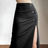 Litlookz Studio Dark Academia High Split Midi Pencil Skirt, view 5
