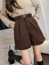 Litlookz Studio Dark Academia High Waist Shorts, view 2
