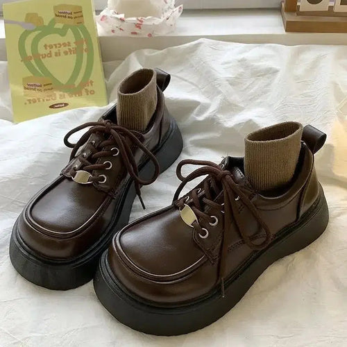 Litlookz Studio Dark Academia Lace Up Mary Jane Shoes