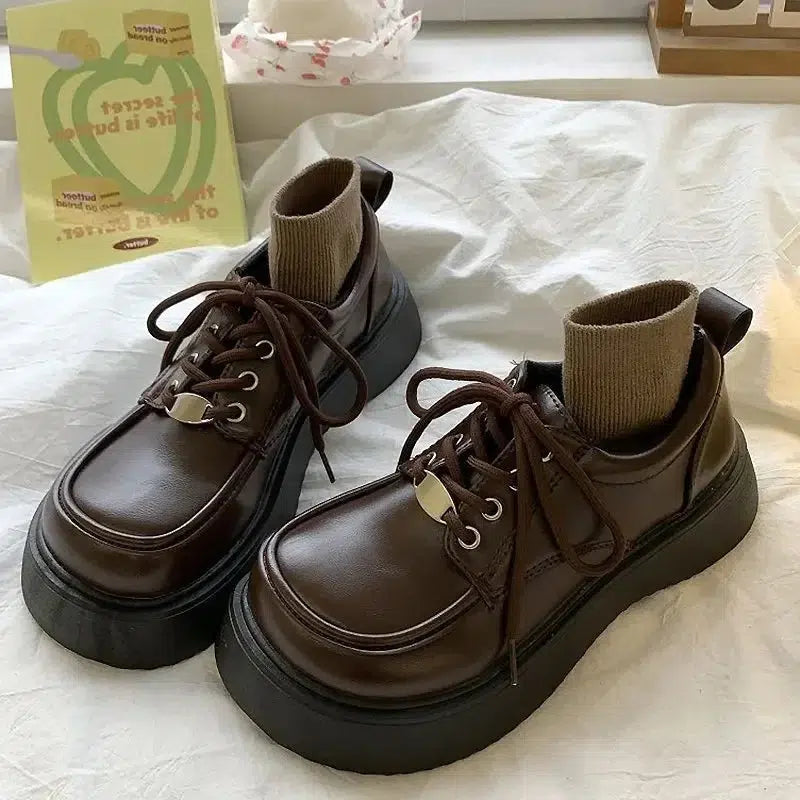 Litlookz Studio Dark Academia Lace Up Mary Jane Shoes
