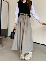 Litlookz Studio Dark Academia Midi Skirt, view 3