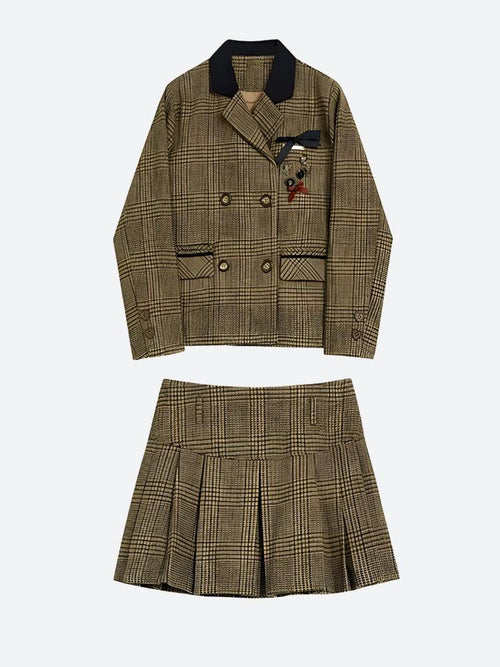 Litlookz Studio Dark Academia Plaid Two Piece Set