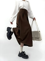 Litlookz Studio Dark Academia Pleated Midi Skirt, view 2